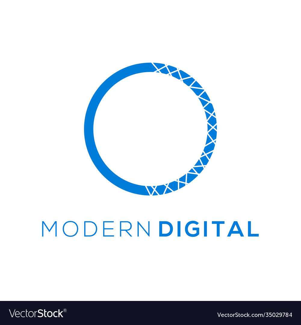 Modern digital logo initial o with pixel effect