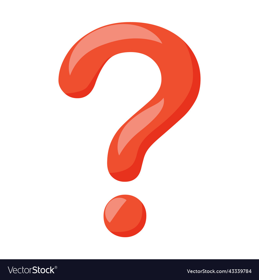 Red question mark semi flat color object vector image Red question mark semi flat color object