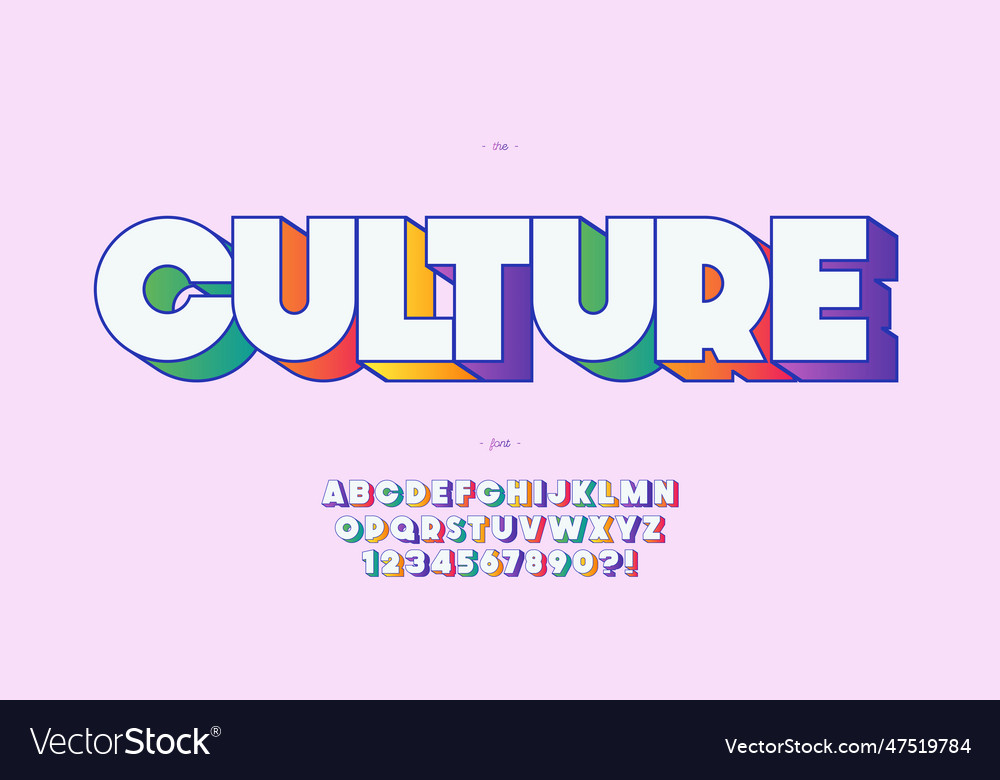Retro 3D Color Font