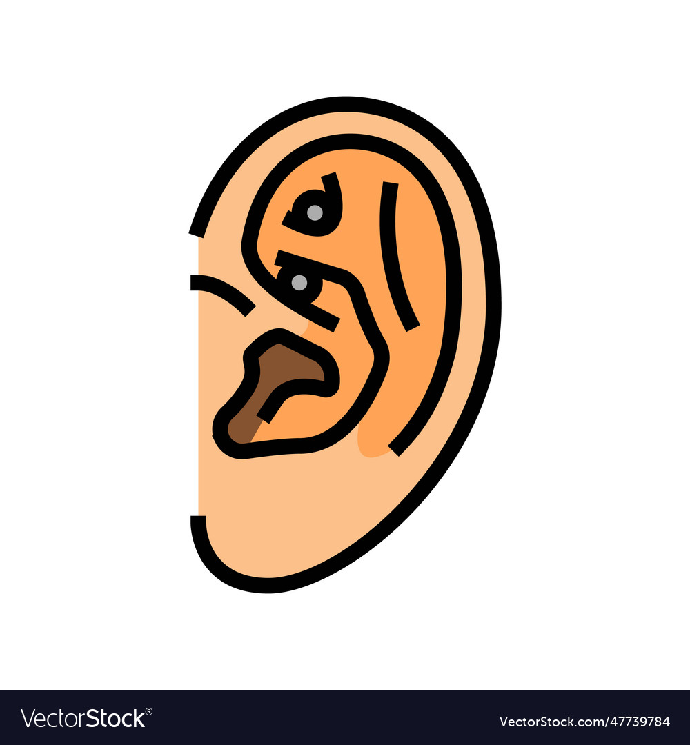 Rook piercing earring color icon Royalty Free Vector Image