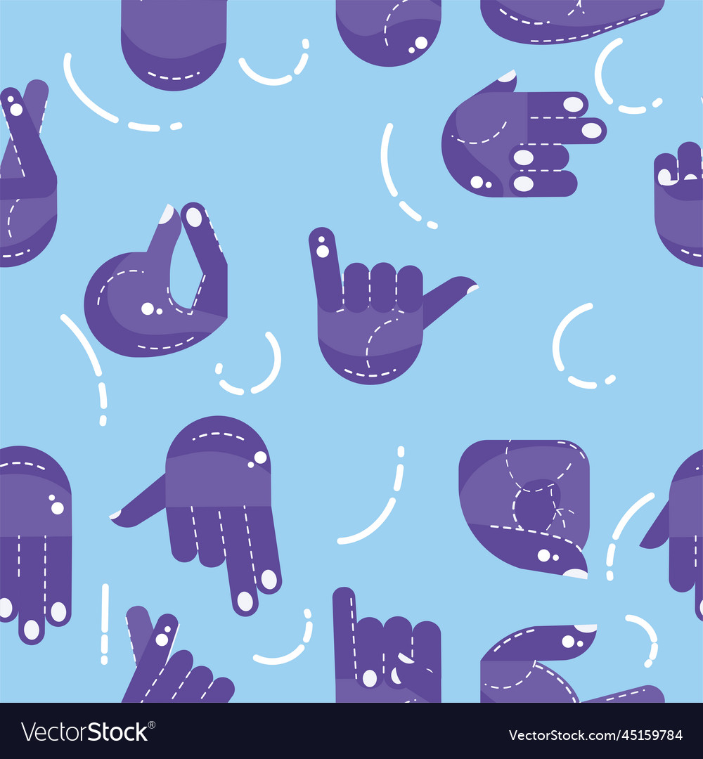 Seamless pattern background with different hand