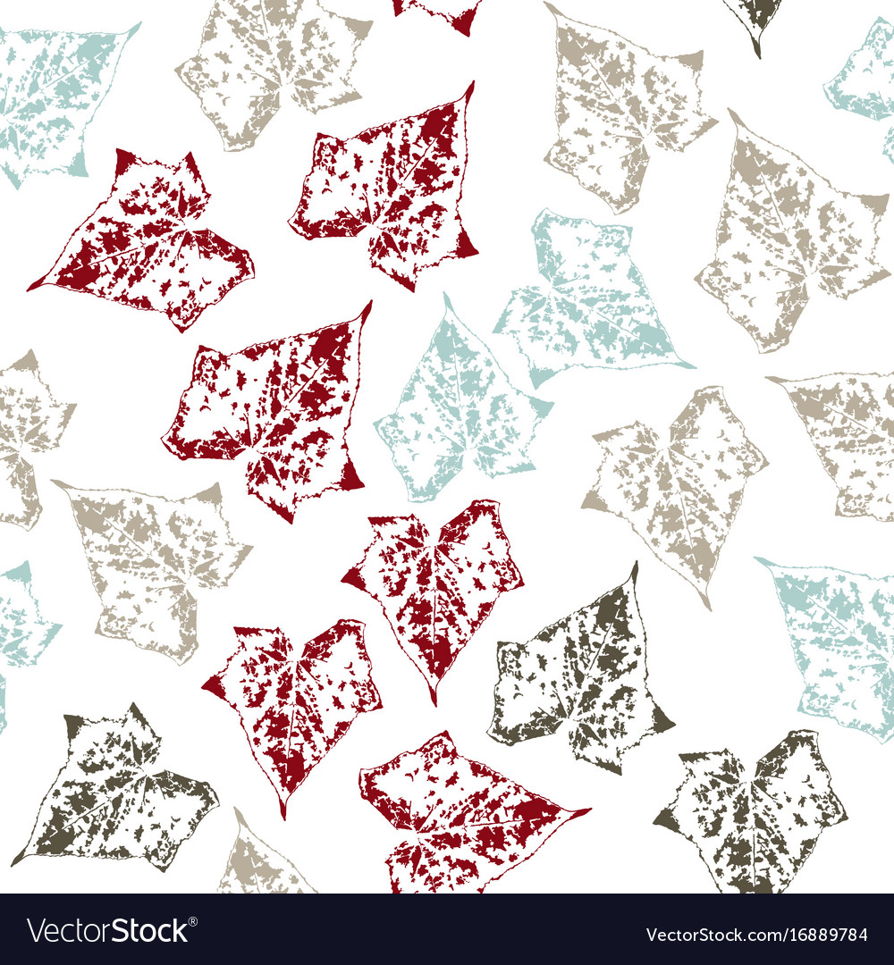 Seamless pattern with leaves on white background