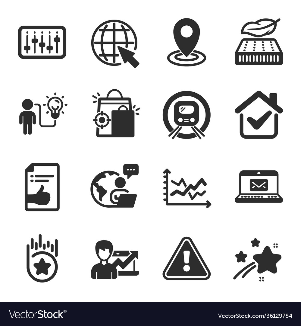 Set business icons such as location internet