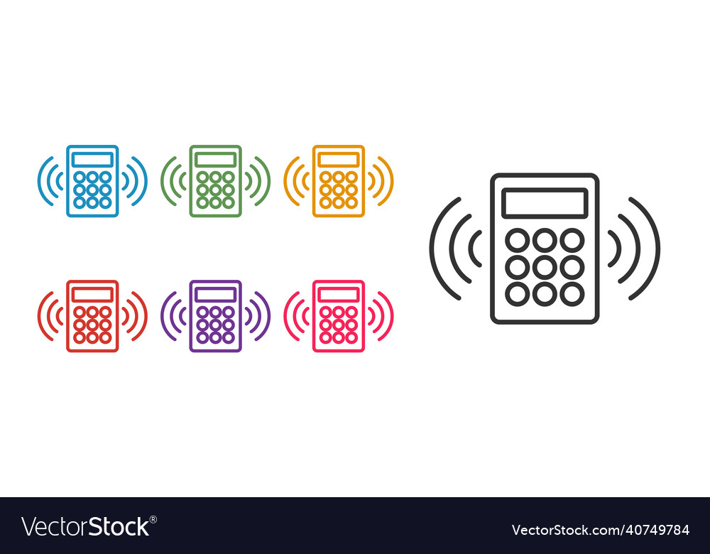 Set line security system control panel vector image Set line security system control panel
