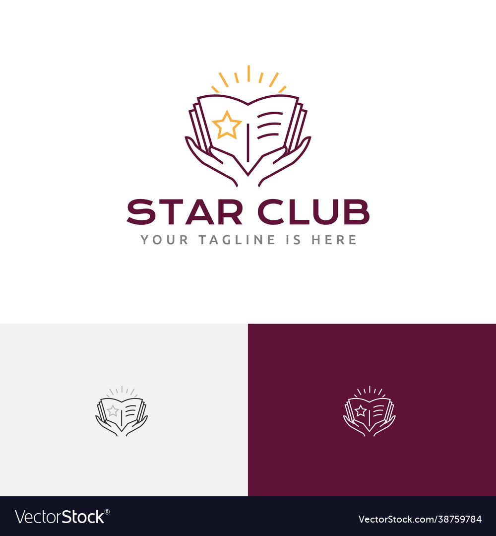 Star book achievement hands school course study vector image Star book achievement hands school course study