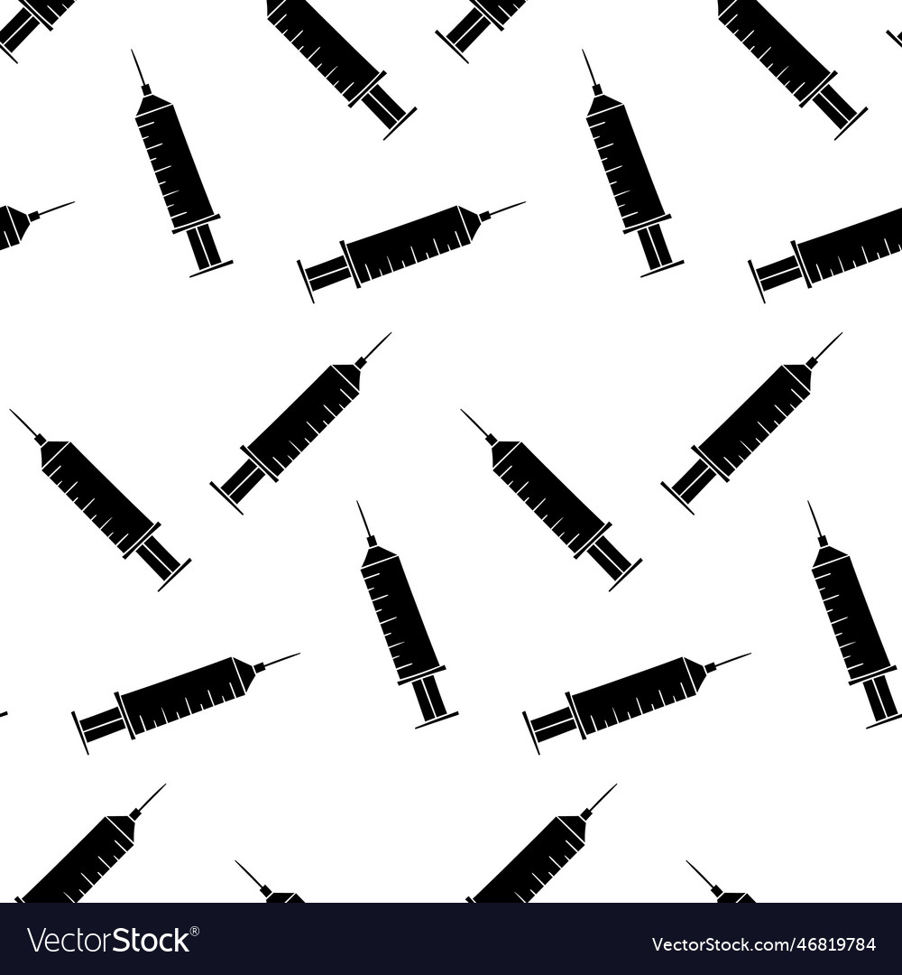 Syringe silhouette pattern Royalty Free Vector Image