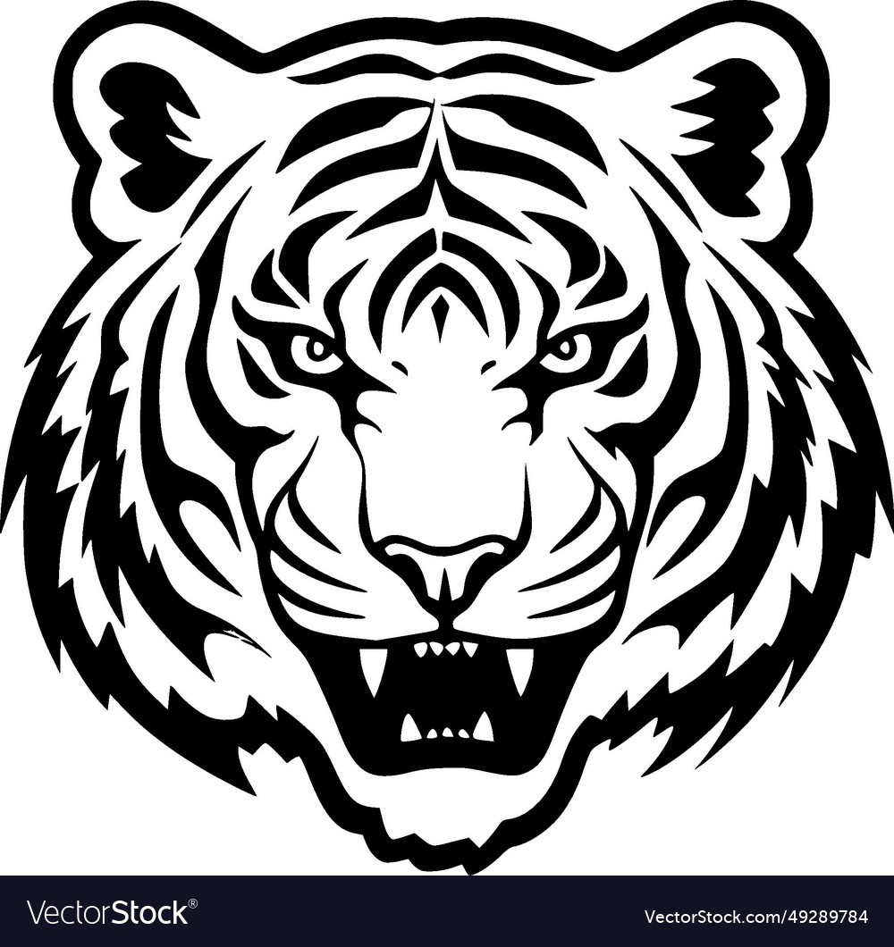 Tiger - minimalist and flat logo