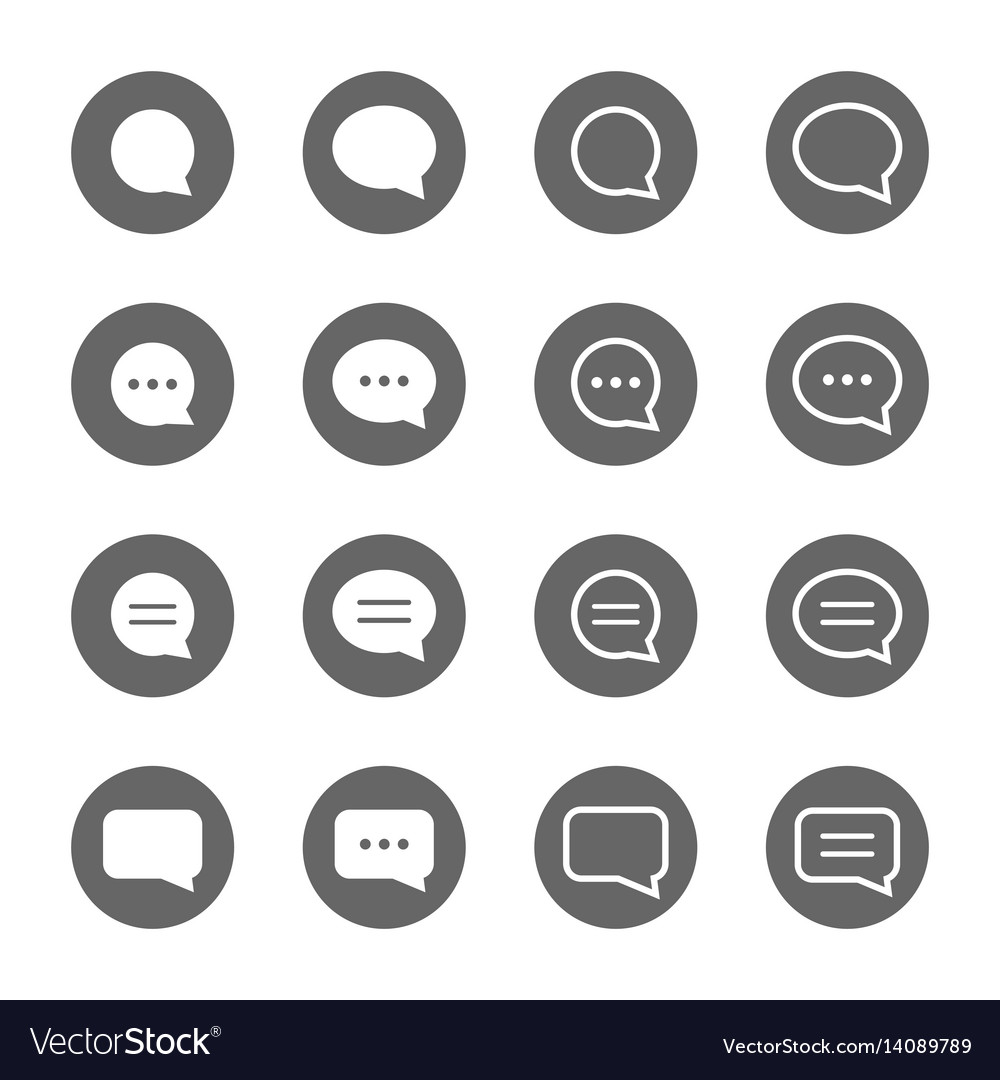 Basic speech bubble shape icons set