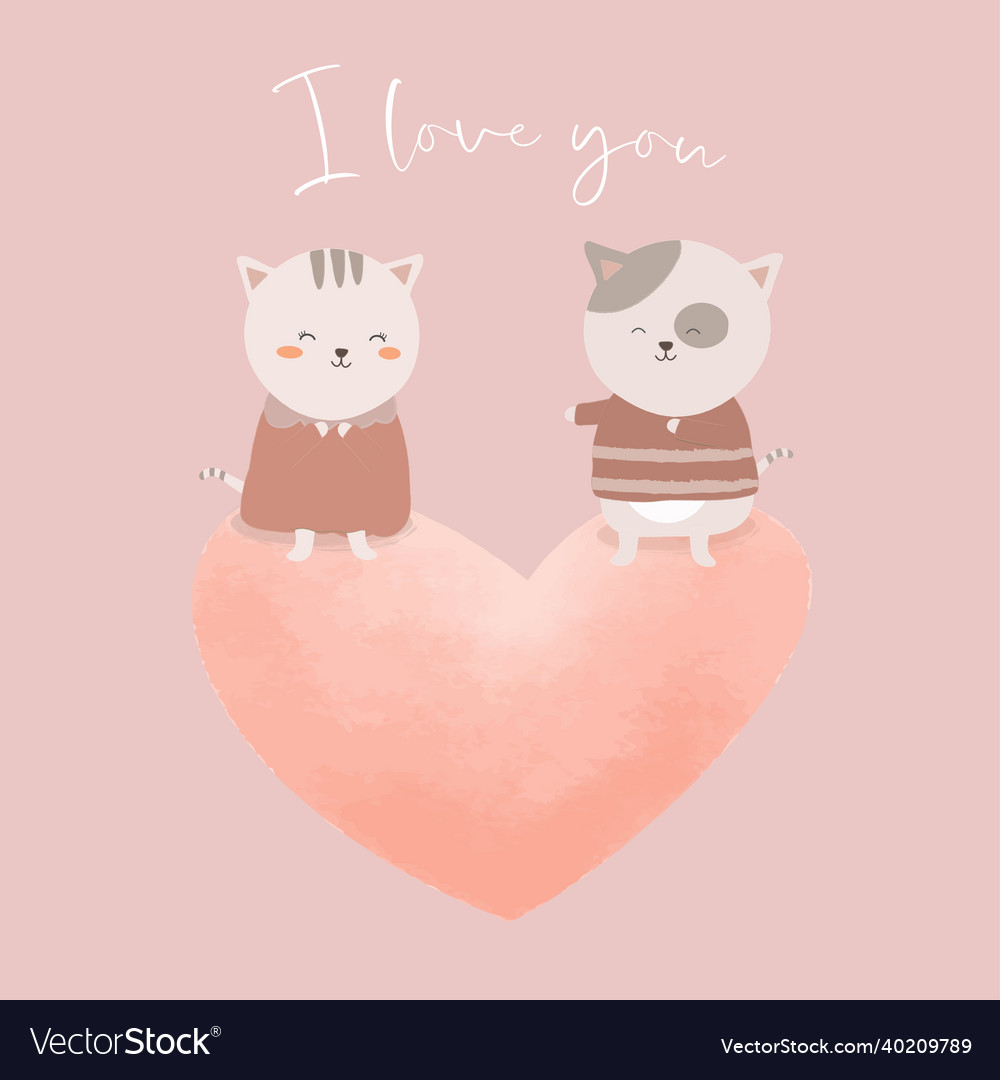 Big isolated cartoon cute animals romantic Vector Image