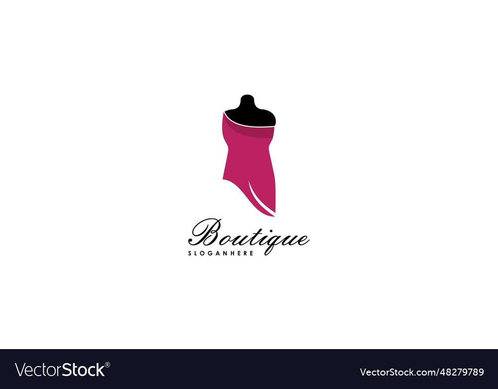 Boutique logo design for designer with creative Vector Image