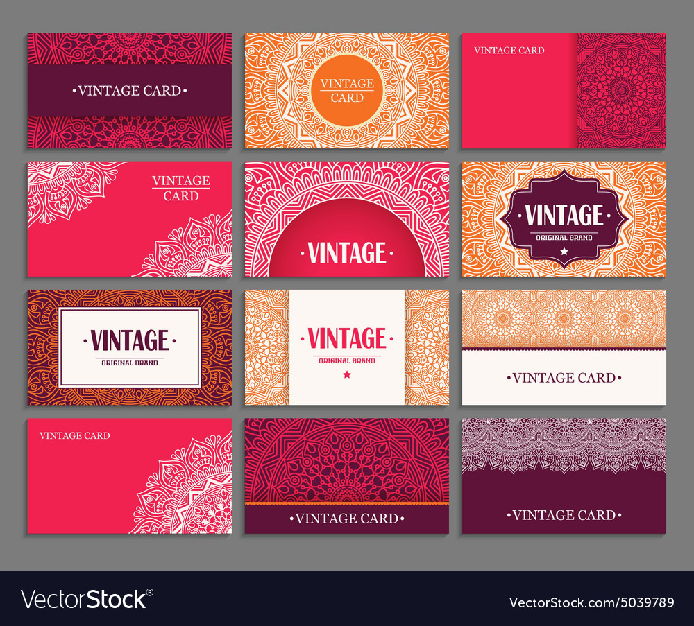 Visitenkarte Vintage dekorative Elemente