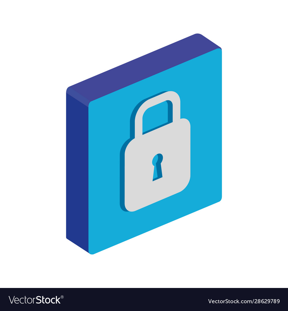 Button with padlock isolated icon