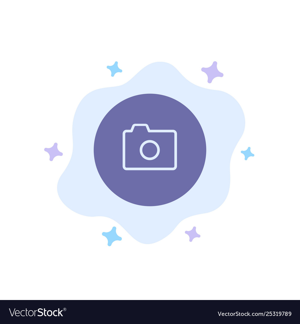 Camera image basic ui blue icon on abstract cloud