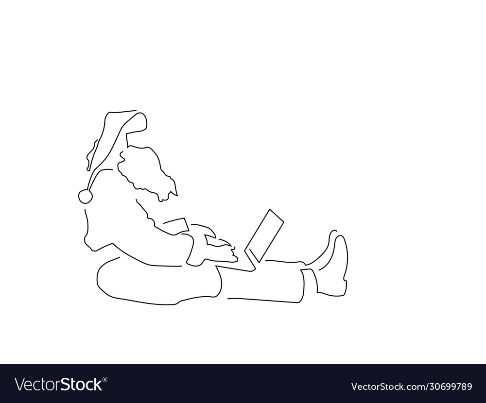 Christmas isolated line drawing