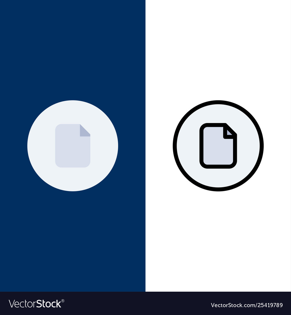 Document file basic ui icons flat and line filled vector image Document file basic ui icons flat and line filled