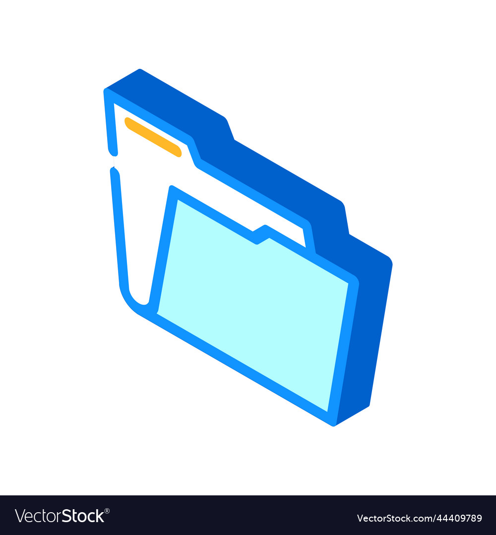Empty folder isometric icon vector image Empty folder isometric icon