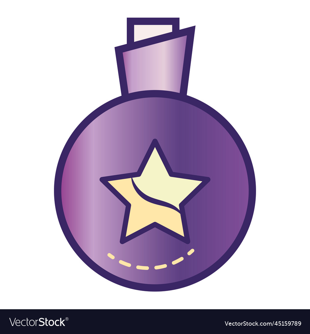 Isolated alchemy flask icon with star shape