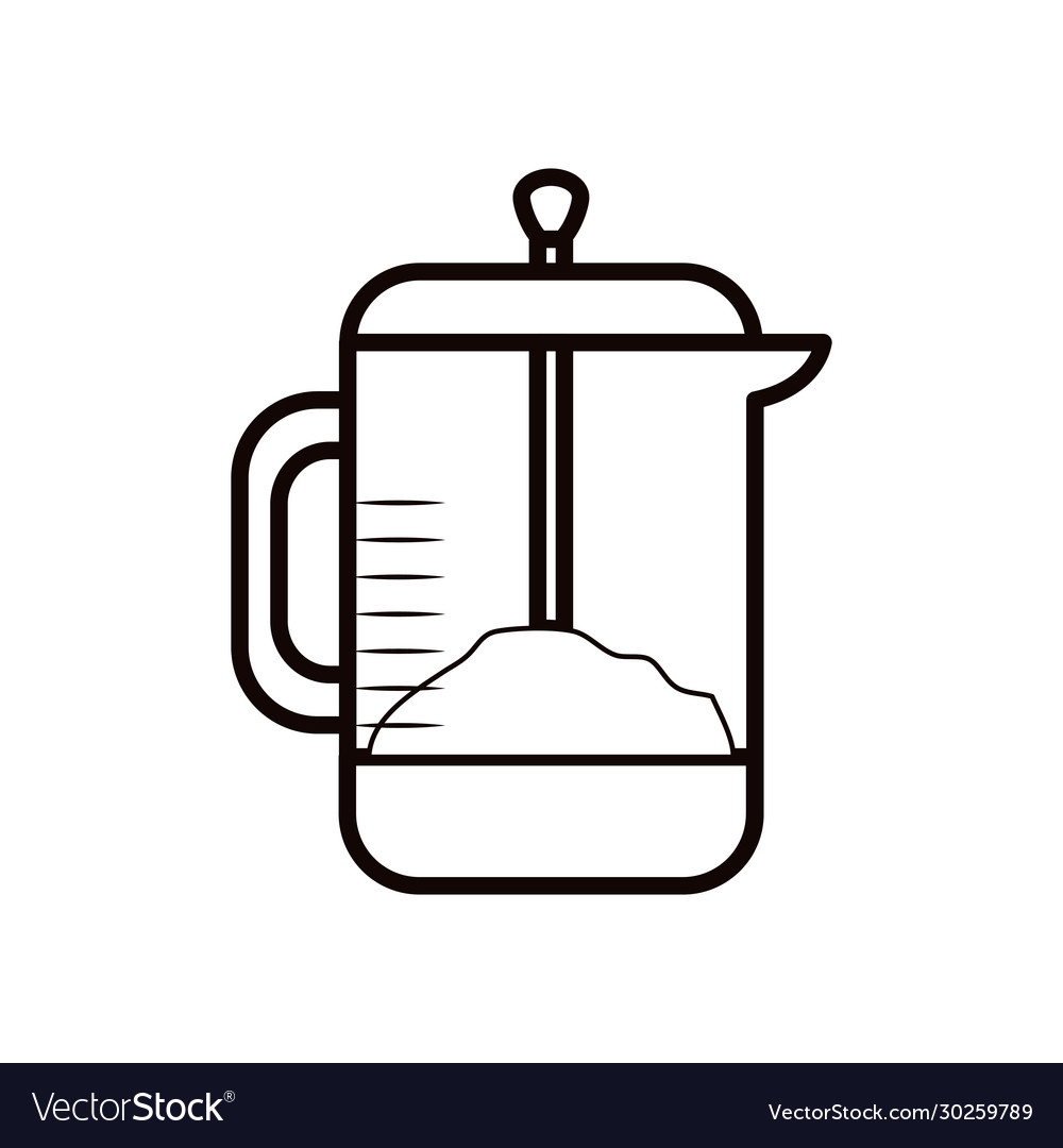 Isolated coffee press line style icon