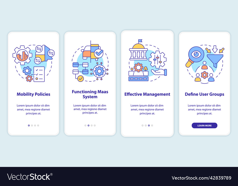 Maas introduction components onboarding mobile vector image Maas introduction components onboarding mobile