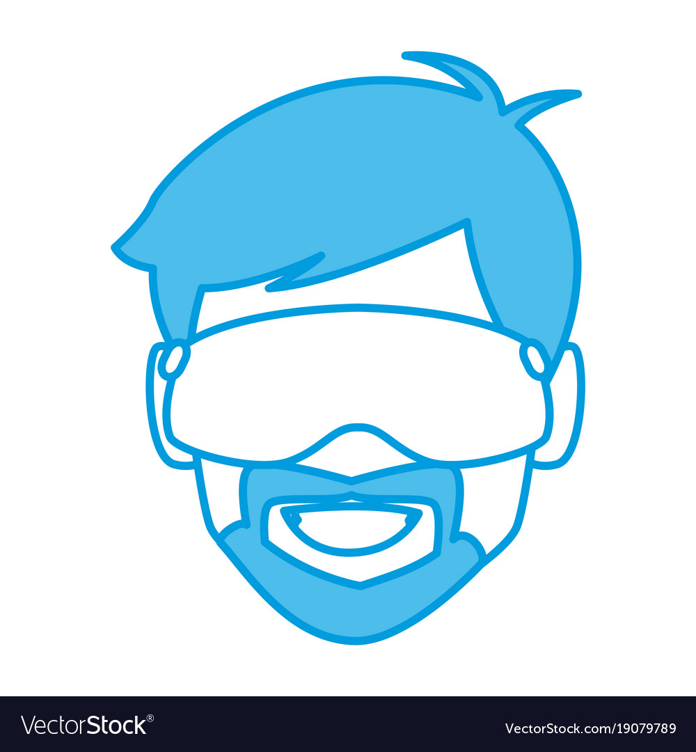 Man with winter googles face