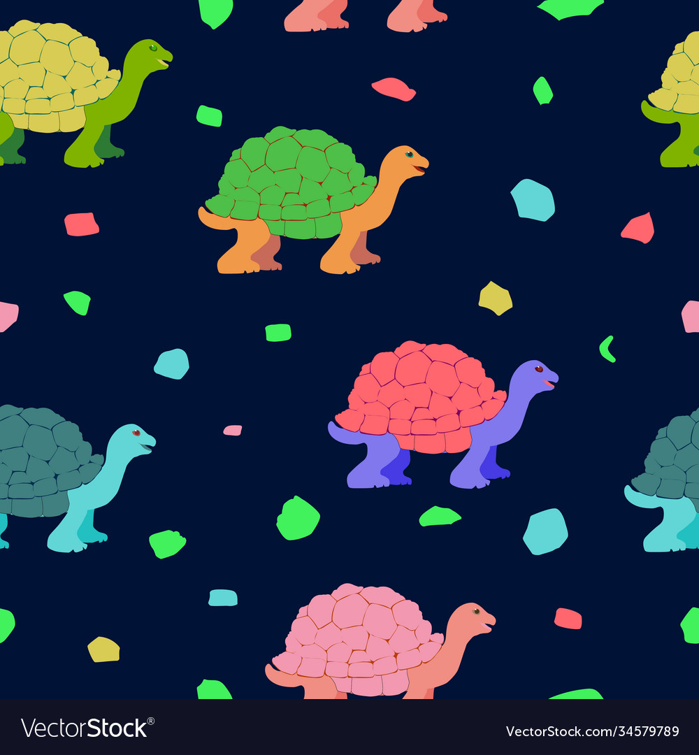 Seamless background pattern with turtles