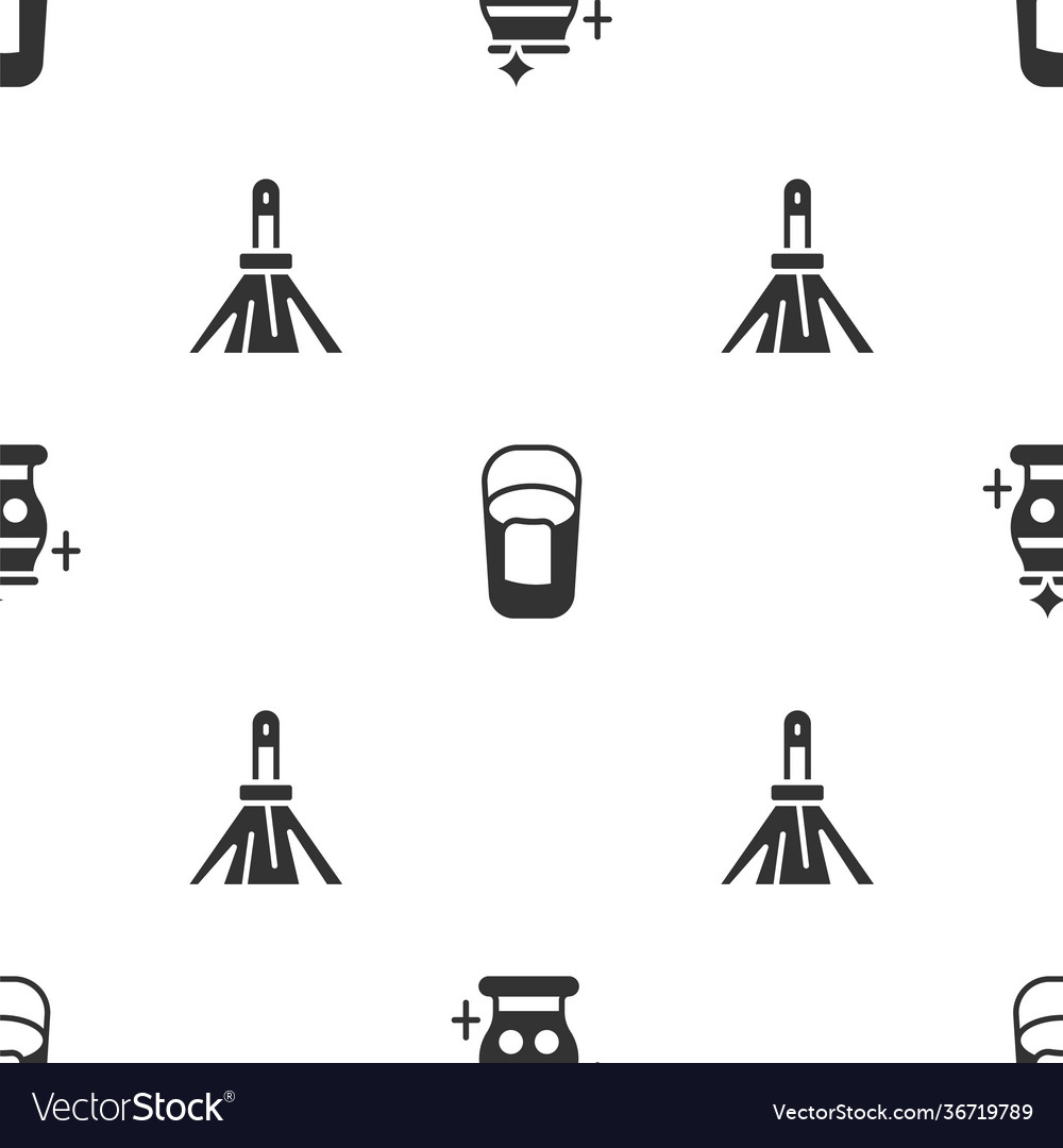 Set clean vase bucket with rag and handle broom Vector Image Set clean vase bucket with rag and handle broom