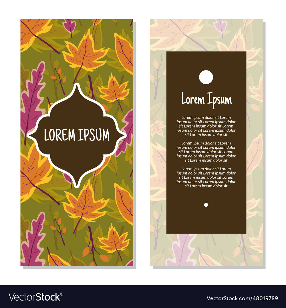 Spring leaves vertical frame pattern invitation Vector Image Spring leaves vertical frame pattern invitation