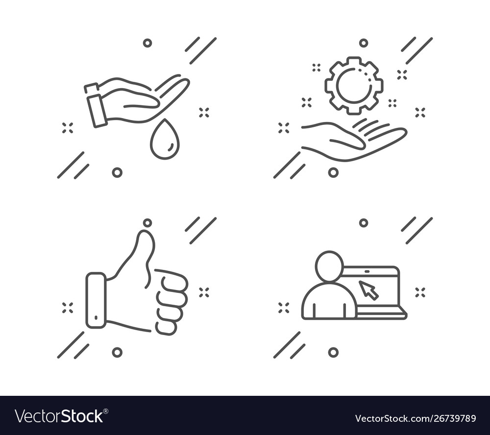 Wash hands like hand and employee icons set Vector Image