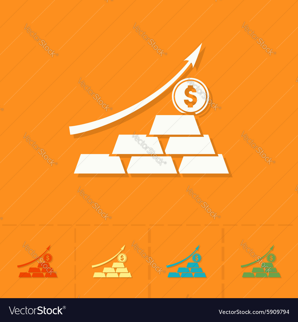 Business graph with arrow pointing up