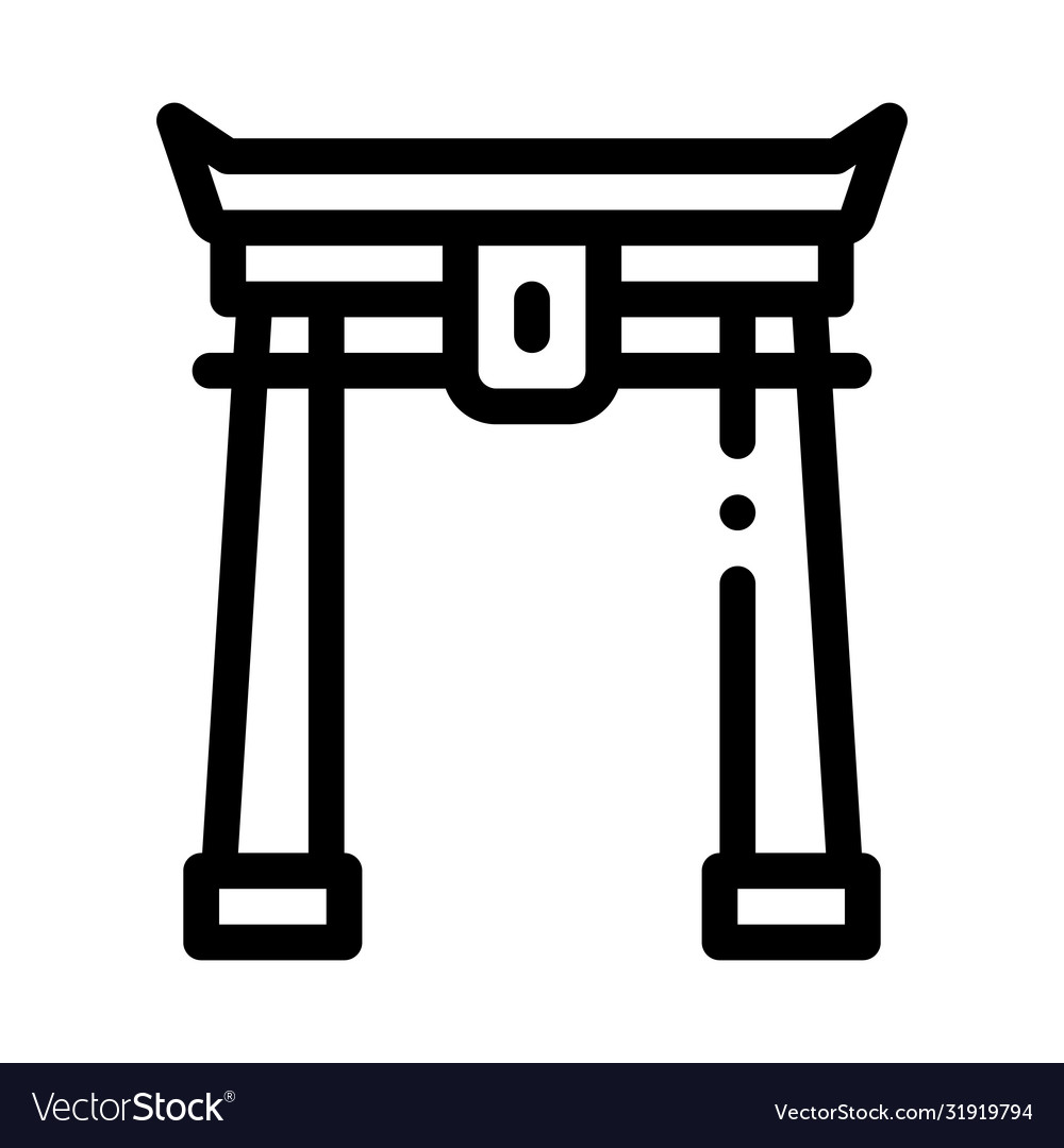 Chinese arch with columns icon outline