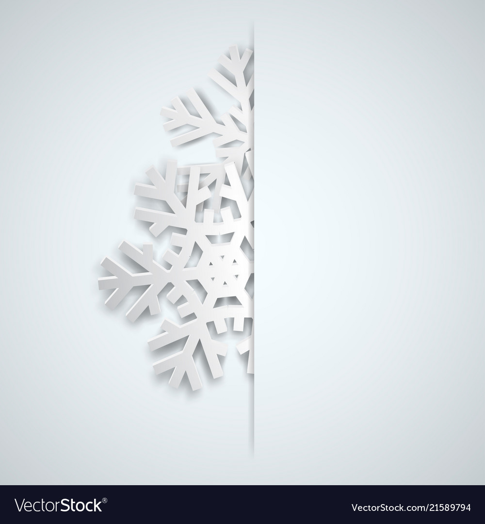 Christmas background with big snowflakes Vector Image