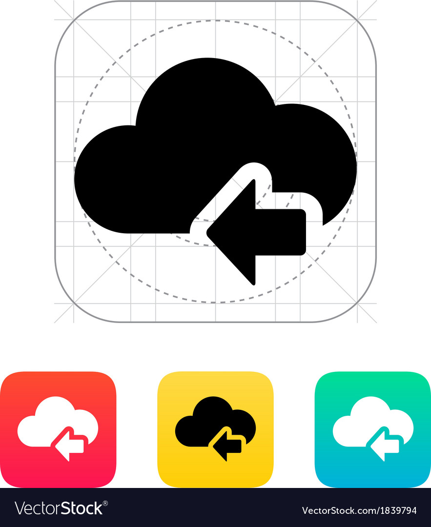 Cloud computing with previous arrow icon