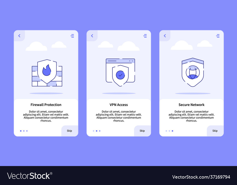 Firewall protection vpn access secure network vector image Firewall protection vpn access secure network