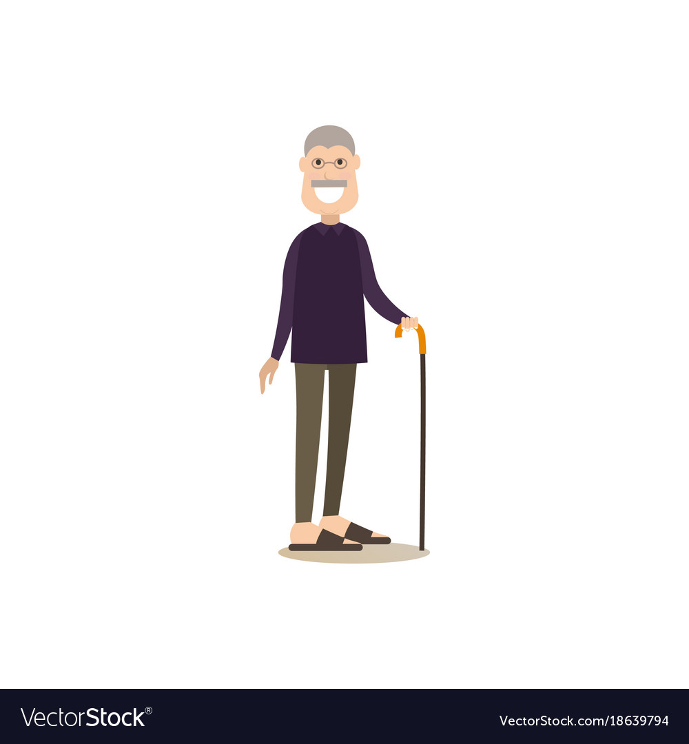 Granddad concept in flat style