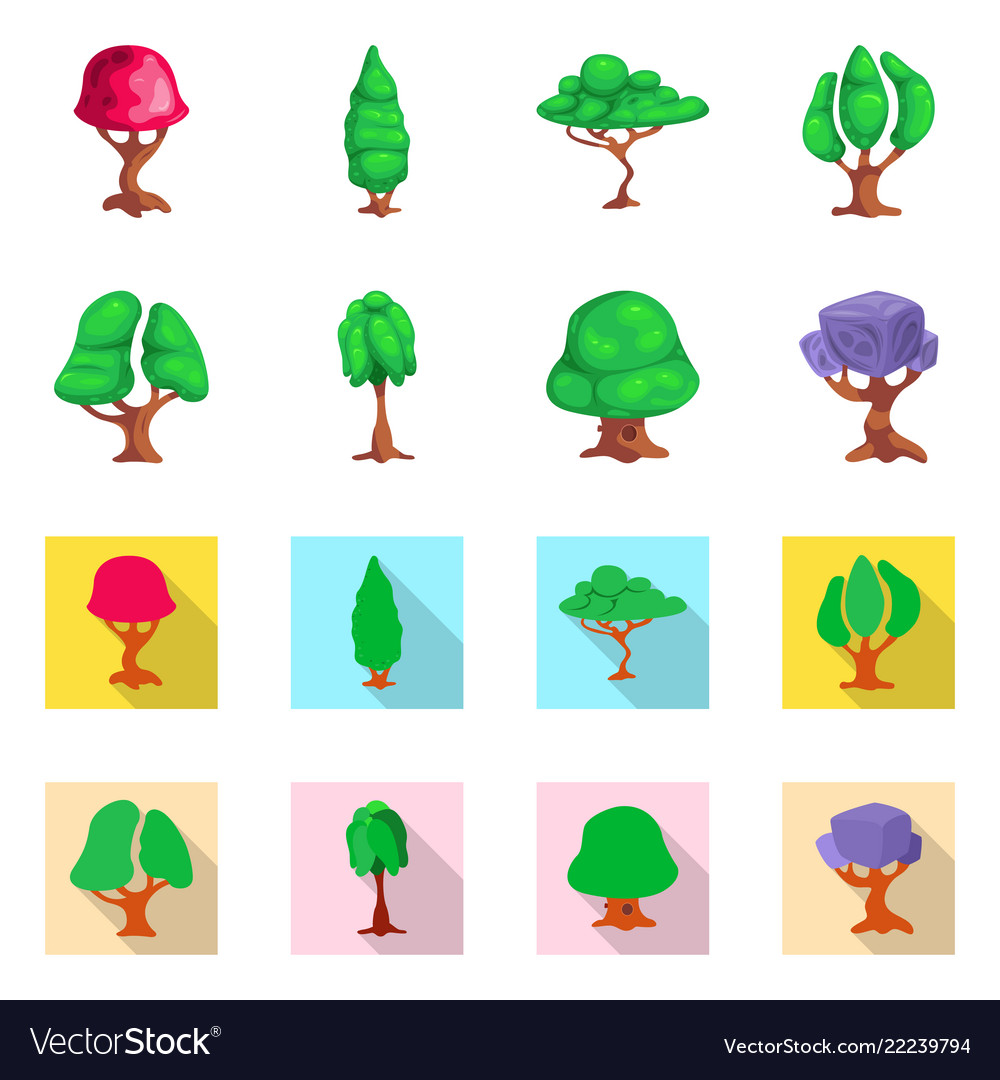 Isolated object of tree and nature logo set