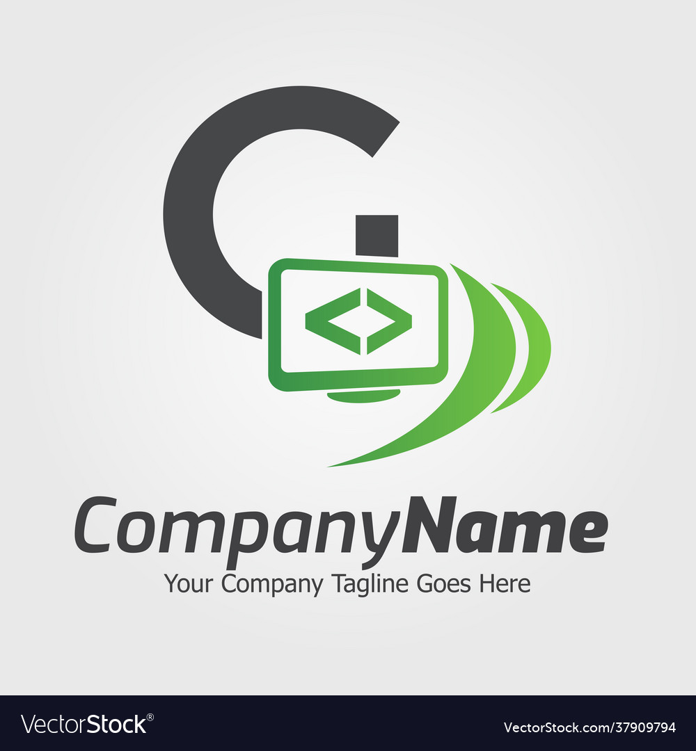 Programming code and computer monitor logo