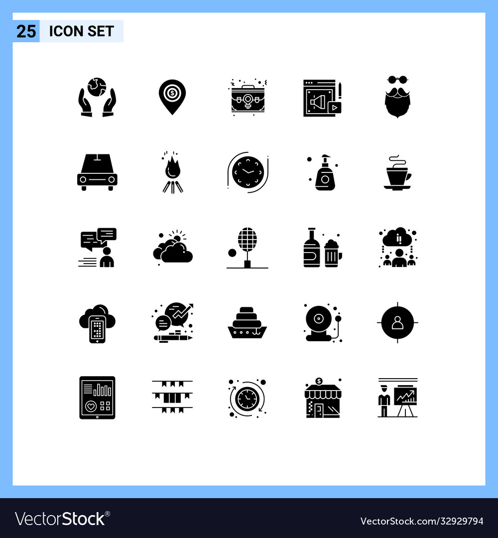 Set 25 modern ui icons symbols signs