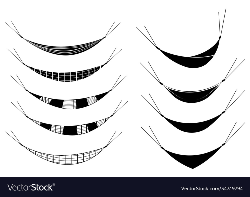 Set hammocks different types vector image Set hammocks different types