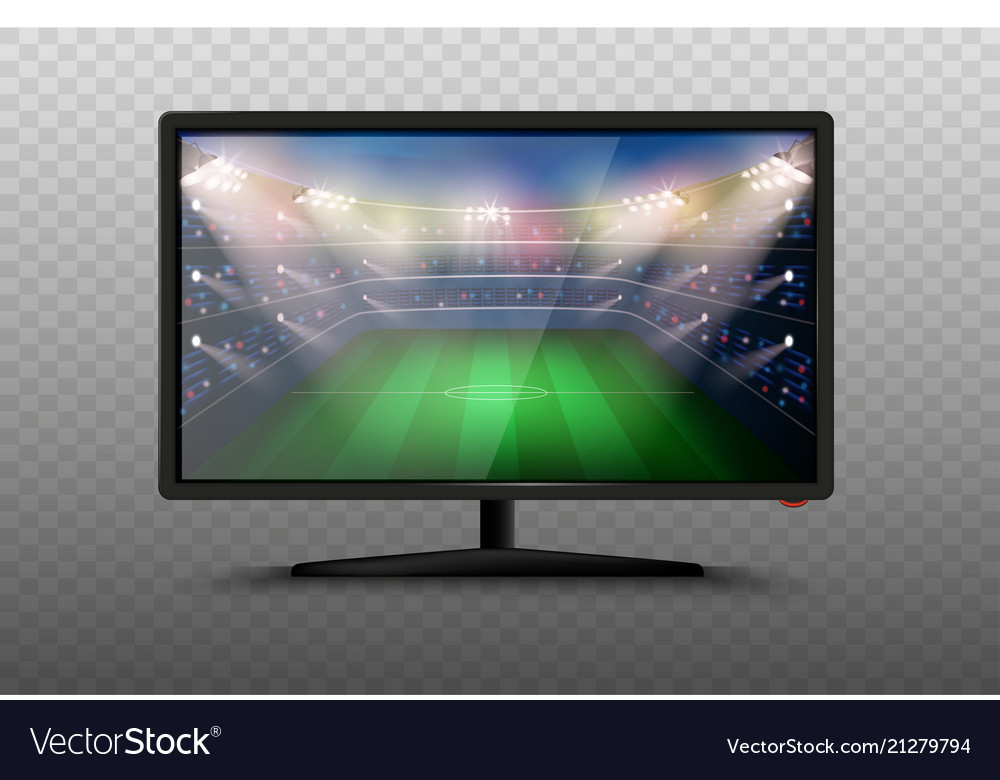 Smart TV Display with Stadium Background
