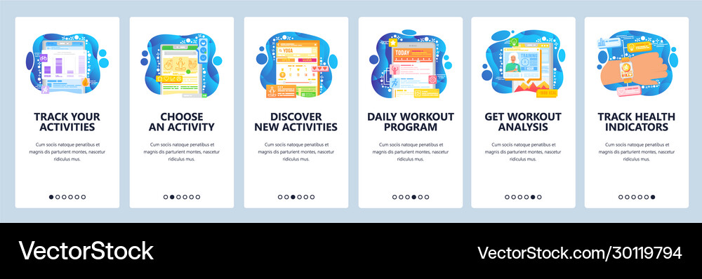 Sport activity tracking mobile app healthy Vector Image