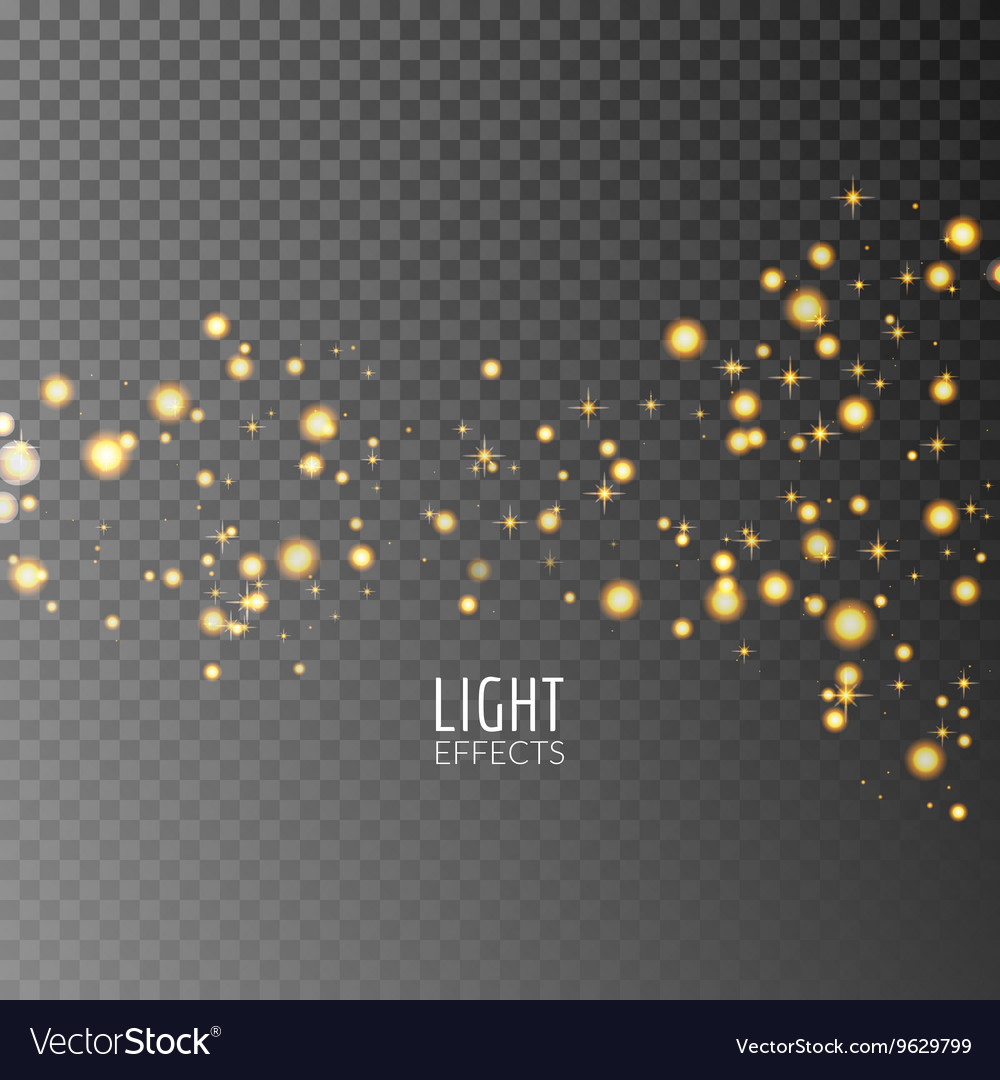 Abstract sparkles on dark transparent background