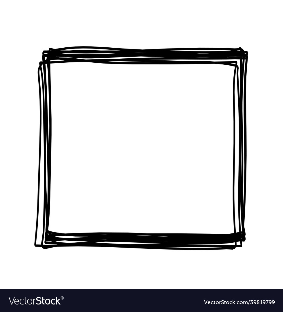 Abstract square as line drawing on white Vector Image