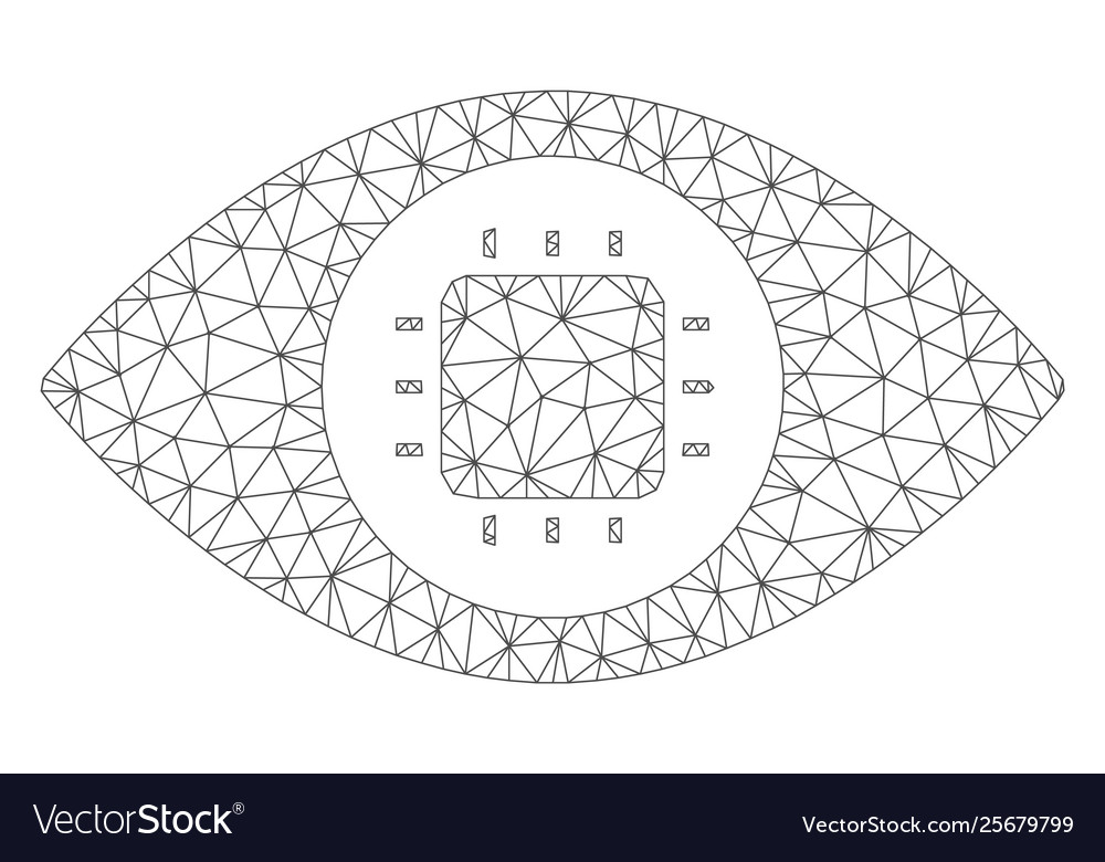 Bionic eye circuit mesh 2d model vector image Bionic eye circuit mesh 2d model