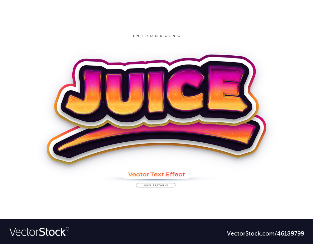 Bold 3d and colorful editable text style effect vector image Bold 3d and colorful editable text style effect