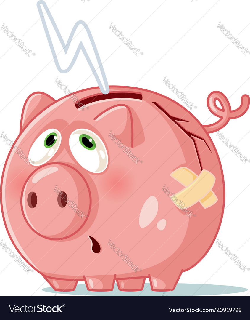 Cartoon Broken Piggy Bank Icon Happy Pig Money Box Without - 3 Steps To