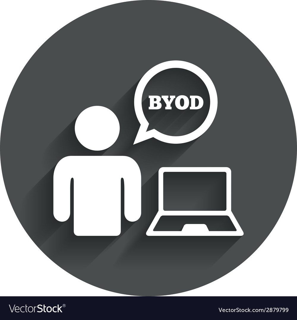 Byod sign icon bring your own device symbol Vector Image