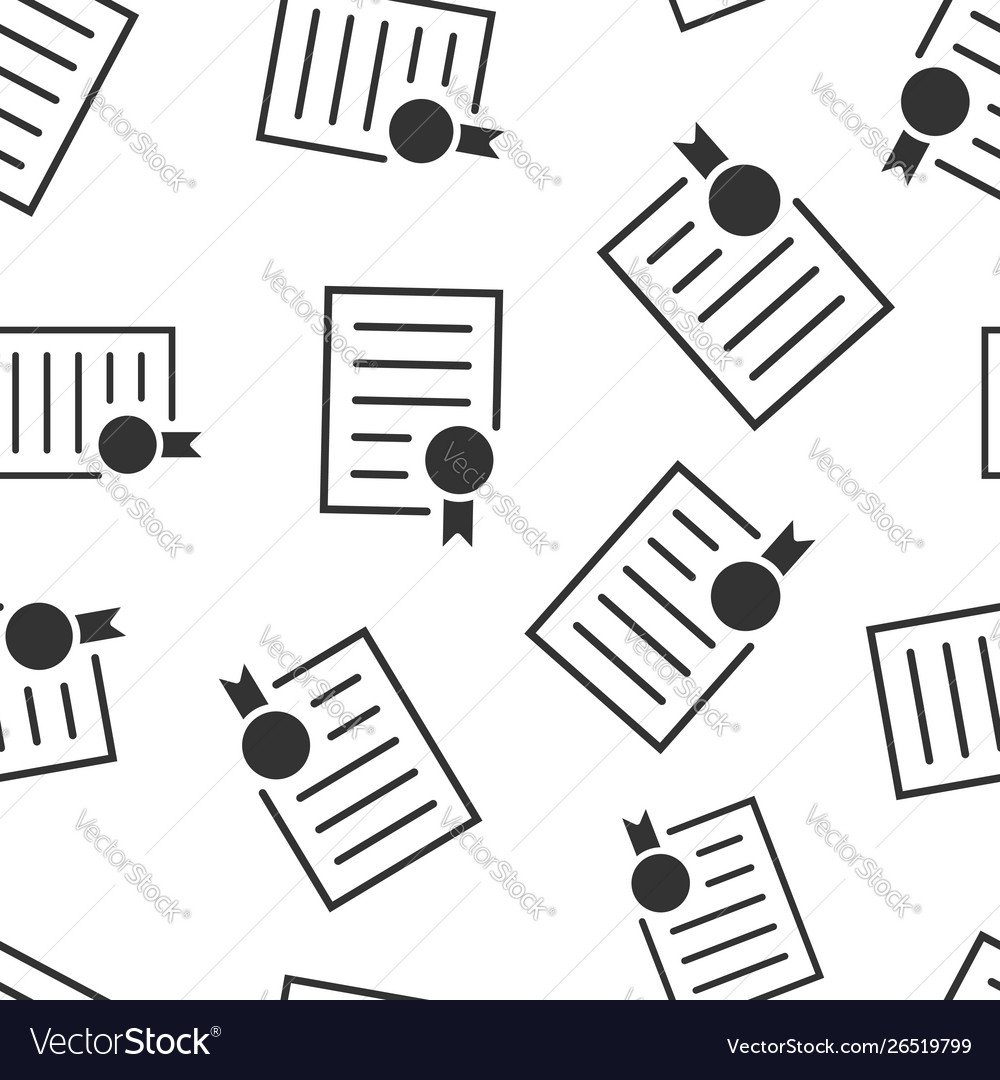 Certificate icon seamless pattern background