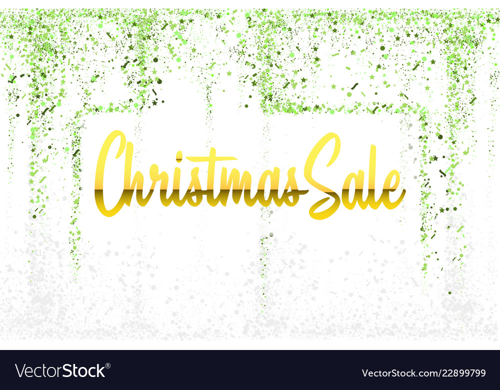 Christmas sale gold glitter confetti texture frame