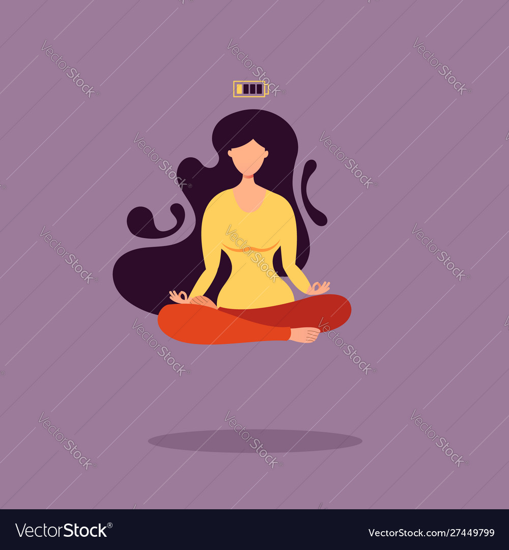 Concept tired woman with uncharged Royalty Free Vector Image