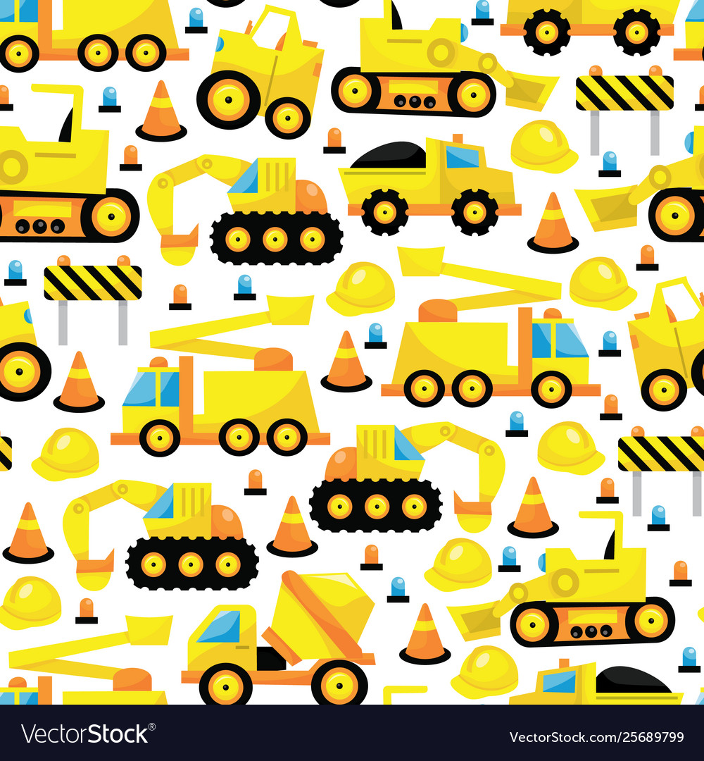 Construction seamless pattern background Vector Image